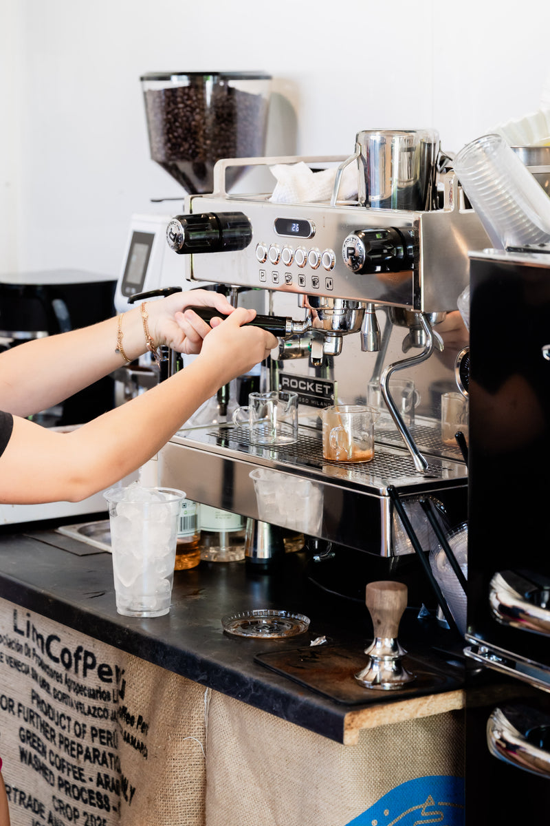 Pulling an espresso shot
